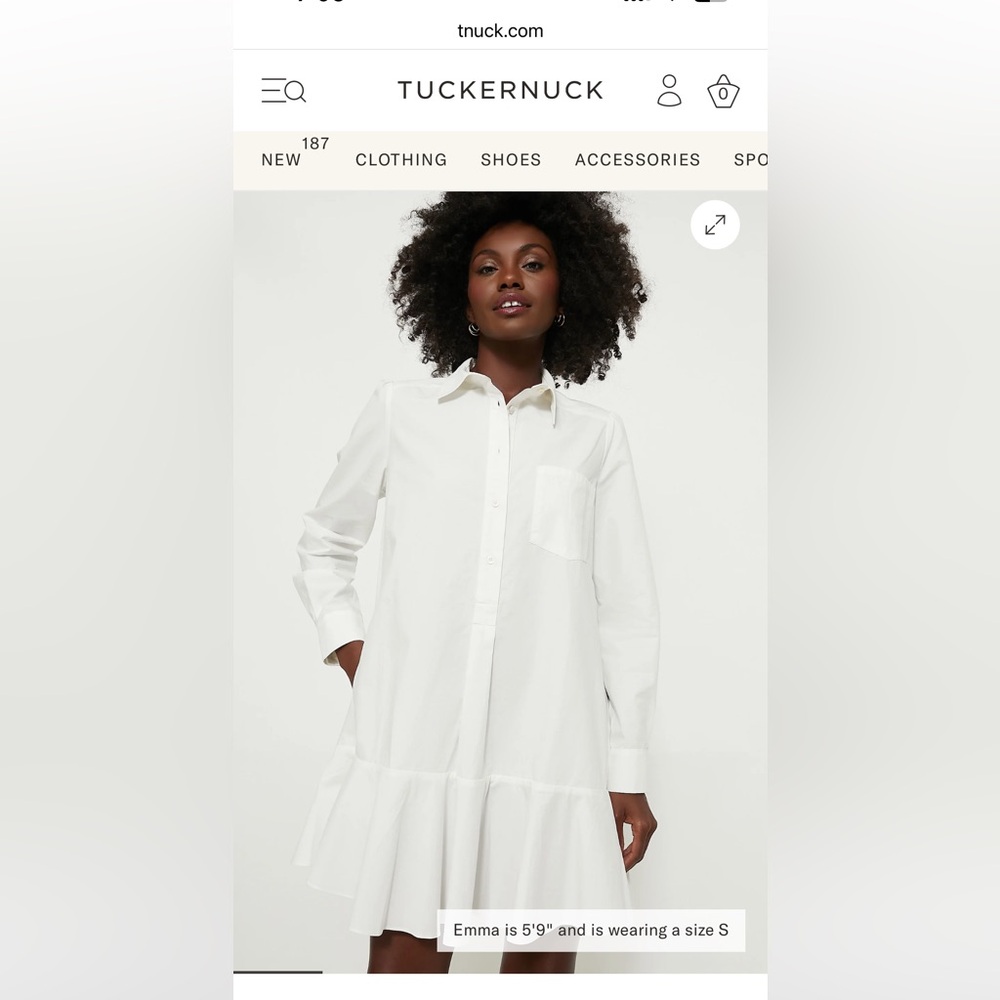 Tuckernuck White Cotton Poplin Callahan Shirt Dress